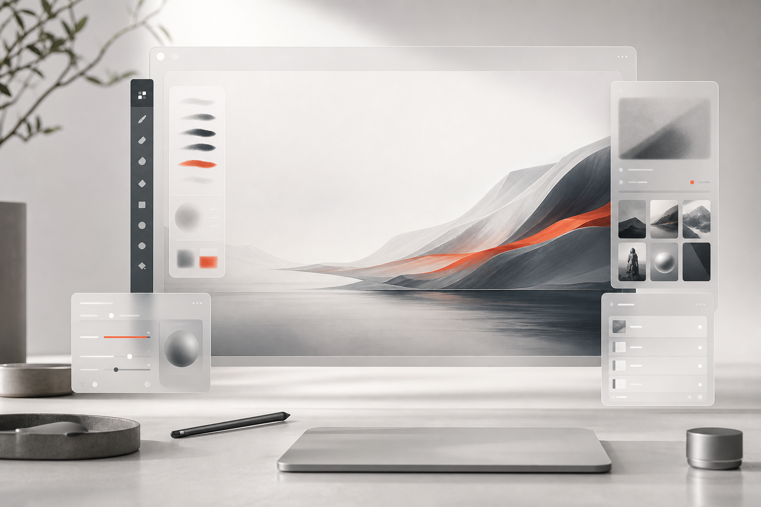 AI creative tool interface portfolio cover